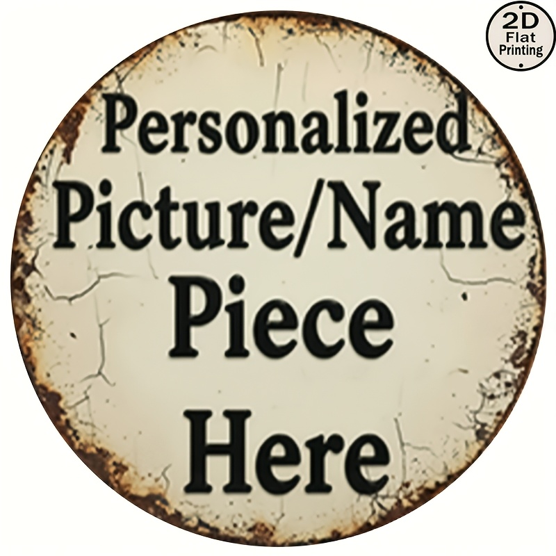 Vintage Collectible Plates - Customized Retro Round Metal Wall Sign,