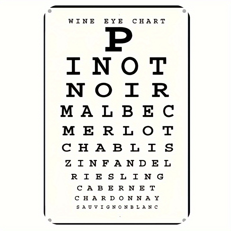 Vintage Wine Eye Chart Metal S - đánh giá và giá Vintage Collectible Plates